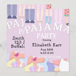 Lavendel-Pyjama-Party Einladung