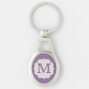Lavendel Quarterfolie Latti Monogramm Schlüsselket Schlüsselanhänger