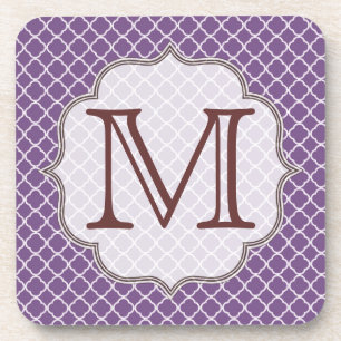Lavendel Quarterfolie Monogram Drink Untersetzer