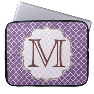 Lavendel Quarterfolienmonogramm 15" Notebook-Gehäu Laptopschutzhülle