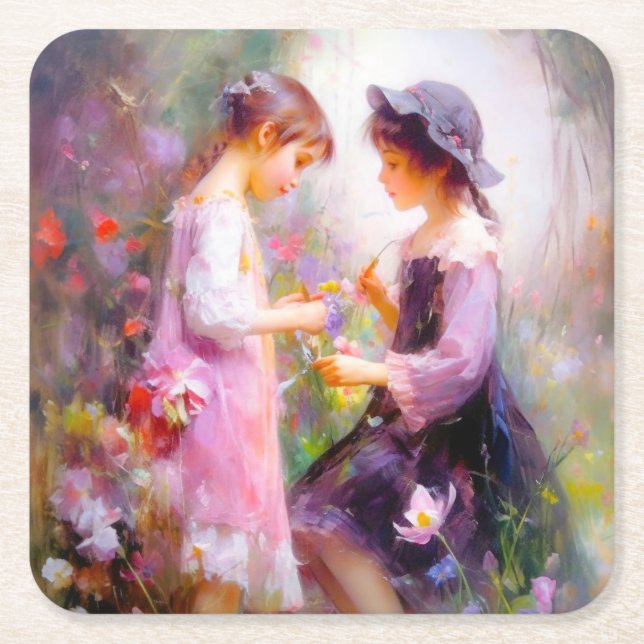 Lavendel Rechteckiger Pappuntersetzer (Vorderseite)