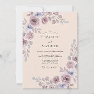 Lavendel-Reine Romantische Hochzeit Einladung