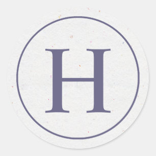 Lavendel-Ring-Monogramm-Aufkleber Runder Aufkleber