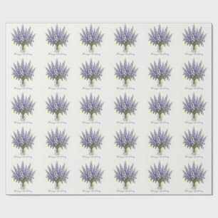 Lavendel-Rittersporne Alles Gute zum Geburtstag Geschenkpapier