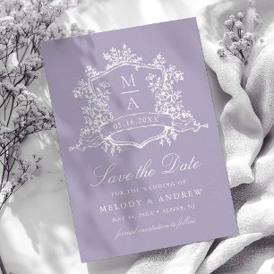 Lavendel Romantische Florale Wappen Hochzeit Save The Date