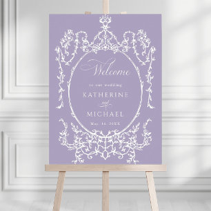 Lavendel romantische französische Rahmen Hochzeits Poster