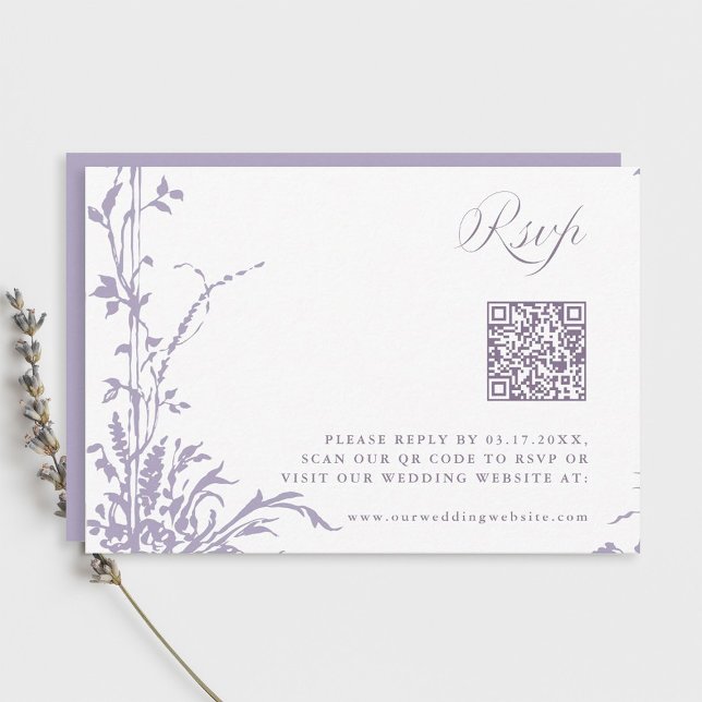 Lavendel Romantischer Botanischer Torbogen Gartenh RSVP Karte (Von Creator hochgeladen)