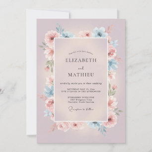 Lavendel Romantischer Floraler Wirbel Hochzeit Einladung