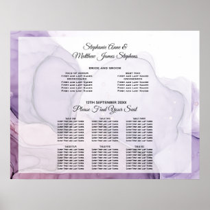 Lavendel-Rosa Abstrakter Sitzplan Poster