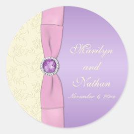 Lavendel, Rosa und Elfenbein 1,5", rund Sticker