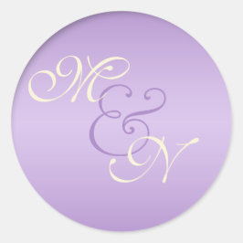 Lavendel, Rosa und Elfenbein Mit Monogramm 1,5" Au Runder Aufkleber