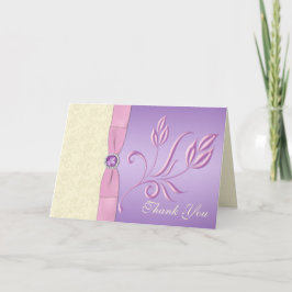 Lavendel, Rosa und Elfenbeinküste Danke-Karte Dankeskarte