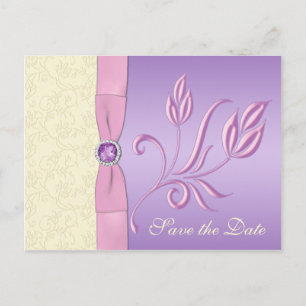 Lavendel, Rosa und Elfenbeinküste Save the Date Po Ankündigungspostkarte