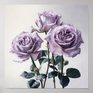 Lavendel Rose Blume Art Print Poster