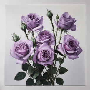 Lavendel Rose Blume Art Print Poster