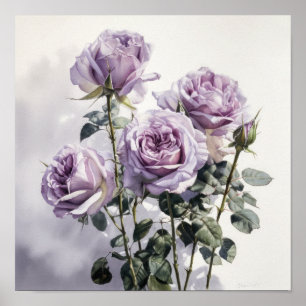 Lavendel Rose Blume Art Print Poster