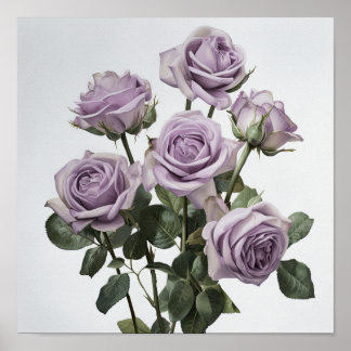 Lavendel Rose Blume Art Print Poster