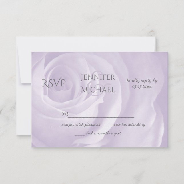Lavendel Rose Blumen schlichte Hochzeit UAWG RSVP Karte (Vorderseite)
