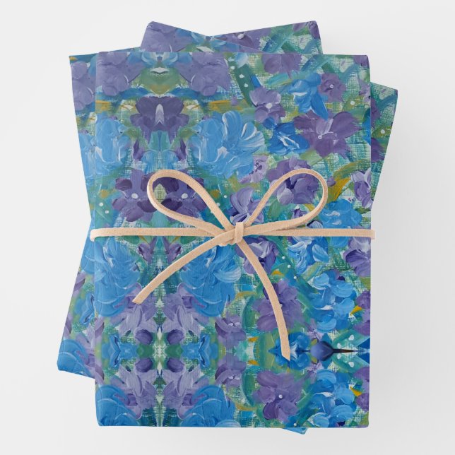 Lavendel Rose Blumenpapier Geschenkpapier Set (Beispiel)