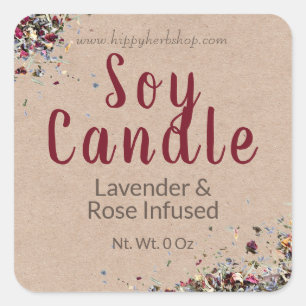 Lavendel-Rose extrahiert Kraft-Sojakorbmarken Quadratischer Aufkleber
