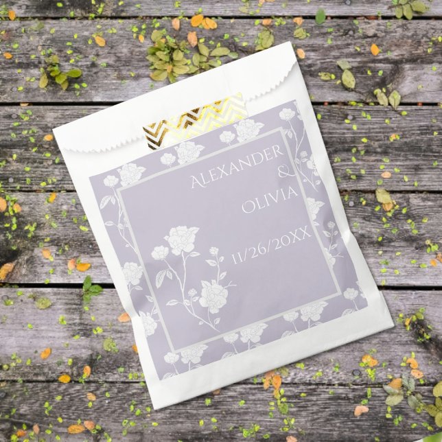 Lavendel Rose Gastgeschenk Hochzeit Bag Geschenktütchen (Lavender Rose Wedding Favor Bags)