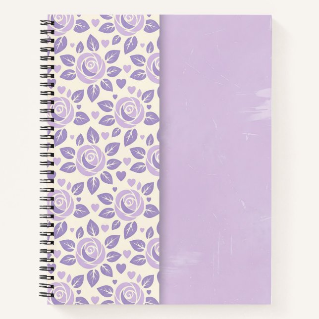 Lavendel-Rose geteilt Notizbuch (Vorderseite)