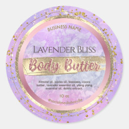Lavendel Rose Gold Body Butter Labels Runder Aufkleber