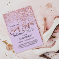 Lavendel Rose Gold Glitzer Fringe Vorhang Sweet 16