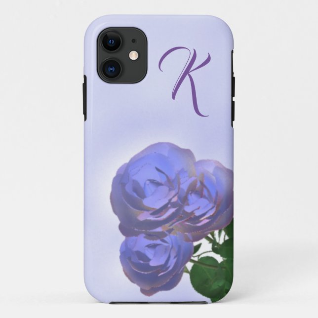 Lavendel Rose Mit Monogramm Case-Mate iPhone Hülle (Rückseite)