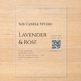 Lavendel Rose Soy Kerzen Business hinzufügen q r C Acryleinladungen