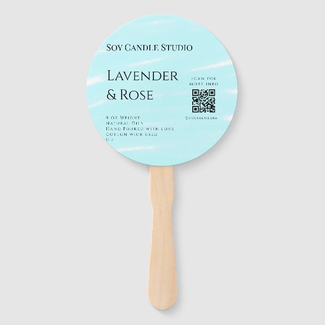 Lavendel Rose Soy Kerzen Business hinzufügen q r C Fächer (Vorderseite)