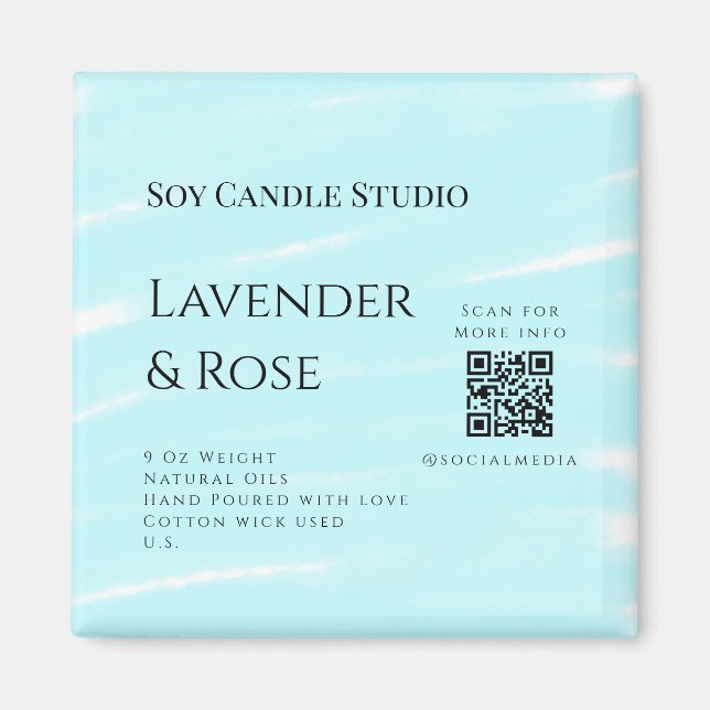 Lavendel Rose Soy Kerzen Business hinzufügen q r C Magnet (Vorne)