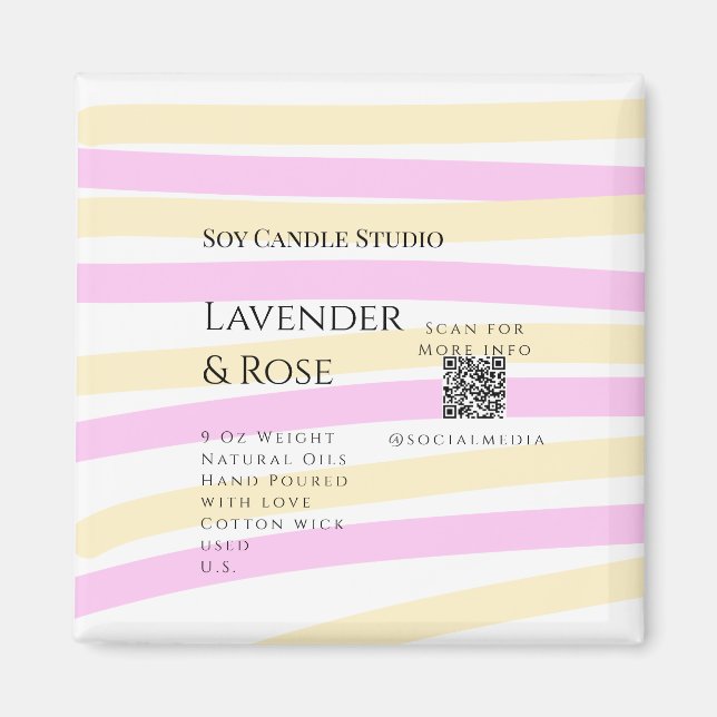 Lavendel Rose Soy Kerzen Business hinzufügen q r C Magnet (Vorne)