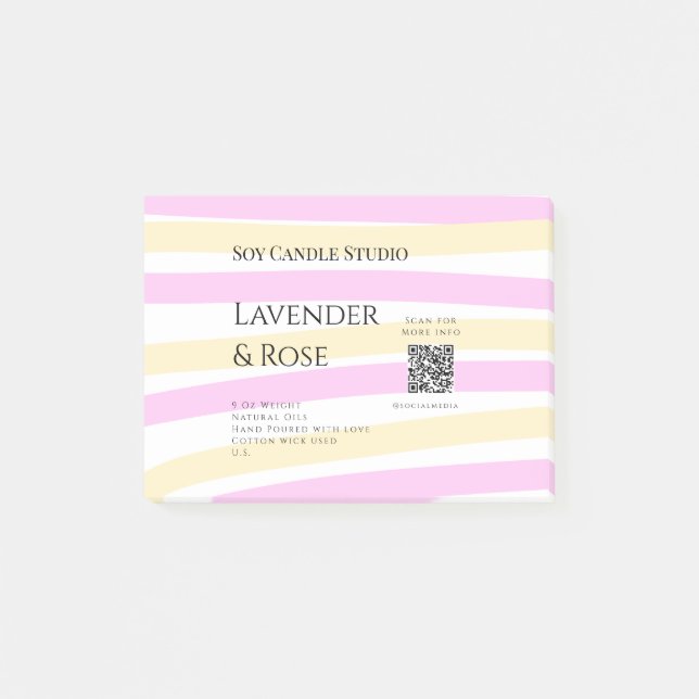 Lavendel Rose Soy Kerzen Business hinzufügen q r C Post-it Klebezettel (Vorderseite)