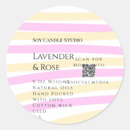 Lavendel Rose Soy Kerzen Business hinzufügen q r C Runder Aufkleber