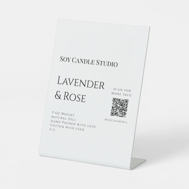 Lavendel Rose Soy Kerzen Business hinzufügen q r C Sockelschild (Vorderseite)