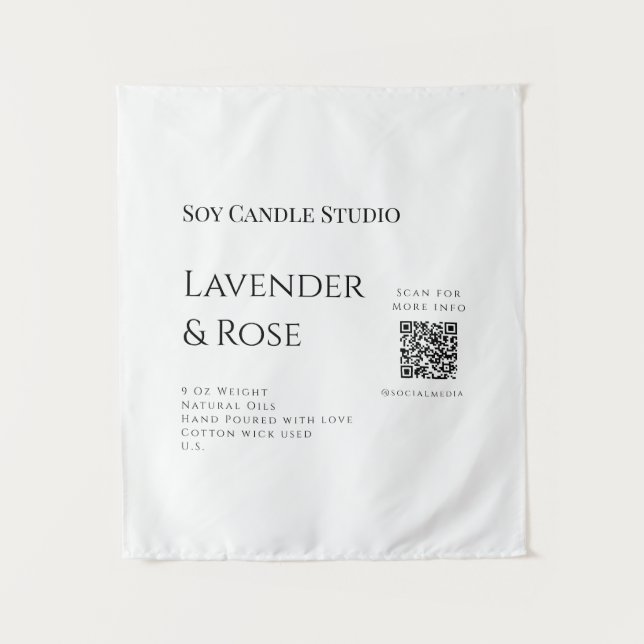 Lavendel Rose Soy Kerzen Business hinzufügen q r C Wandteppich (Vorderseite)