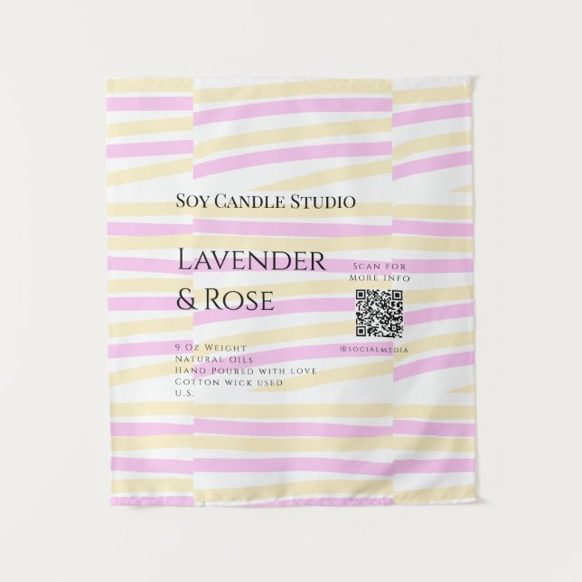 Lavendel Rose Soy Kerzen Business hinzufügen q r C Wandteppich (Vorderseite)