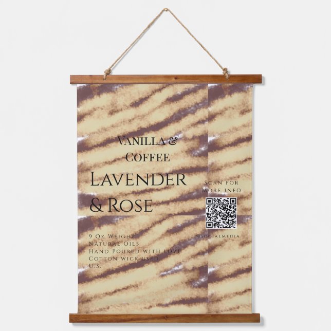 Lavendel Rose Soy Kerzen Business hinzufügen q r C Wandteppich Mit Holzrahmen (Vorderseite)