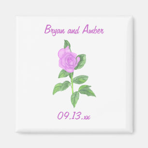 Lavendel Rose Speichern Sie das Datum der Hochzeit Magnet