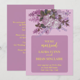 Lavendel, Rose und Lilacs, Hochzeitsempfang Einladung