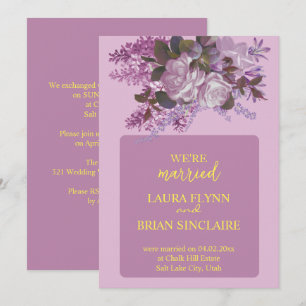 Lavendel, Rose und Lilacs, Hochzeitsempfang Einladung
