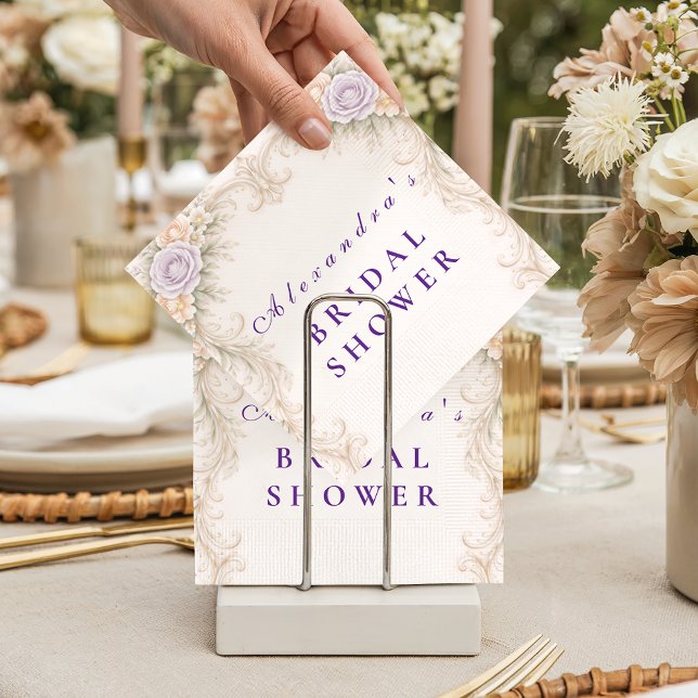 Lavendel-Rosen-Barock-Brautparty Serviette (Von Creator hochgeladen)