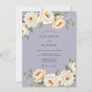 Lavendel-Rosen-Hochzeit im Ätherischen Einladung