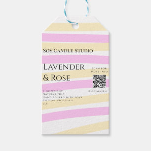 Lavendel-Rosen-Soja-Kerzen-Geschäft füge QR-Code T Geschenkanhänger