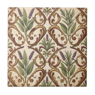 Lavendel-Rosmarin-Gold-Rollenmuster Fliese