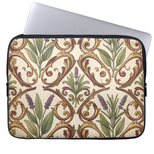 Lavendel-Rosmarin-Gold-Rollenmuster Laptopschutzhülle