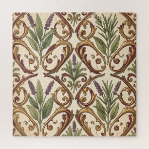 Lavendel-Rosmarin-Gold-Rollenmuster Puzzle