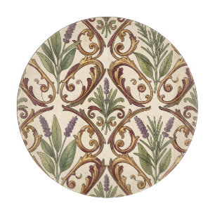 Lavendel-Rosmarin-Gold-Rollenmuster Schneidebrett