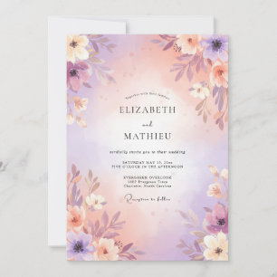 Lavendel Ruhige Wiesenhochzeit Einladung